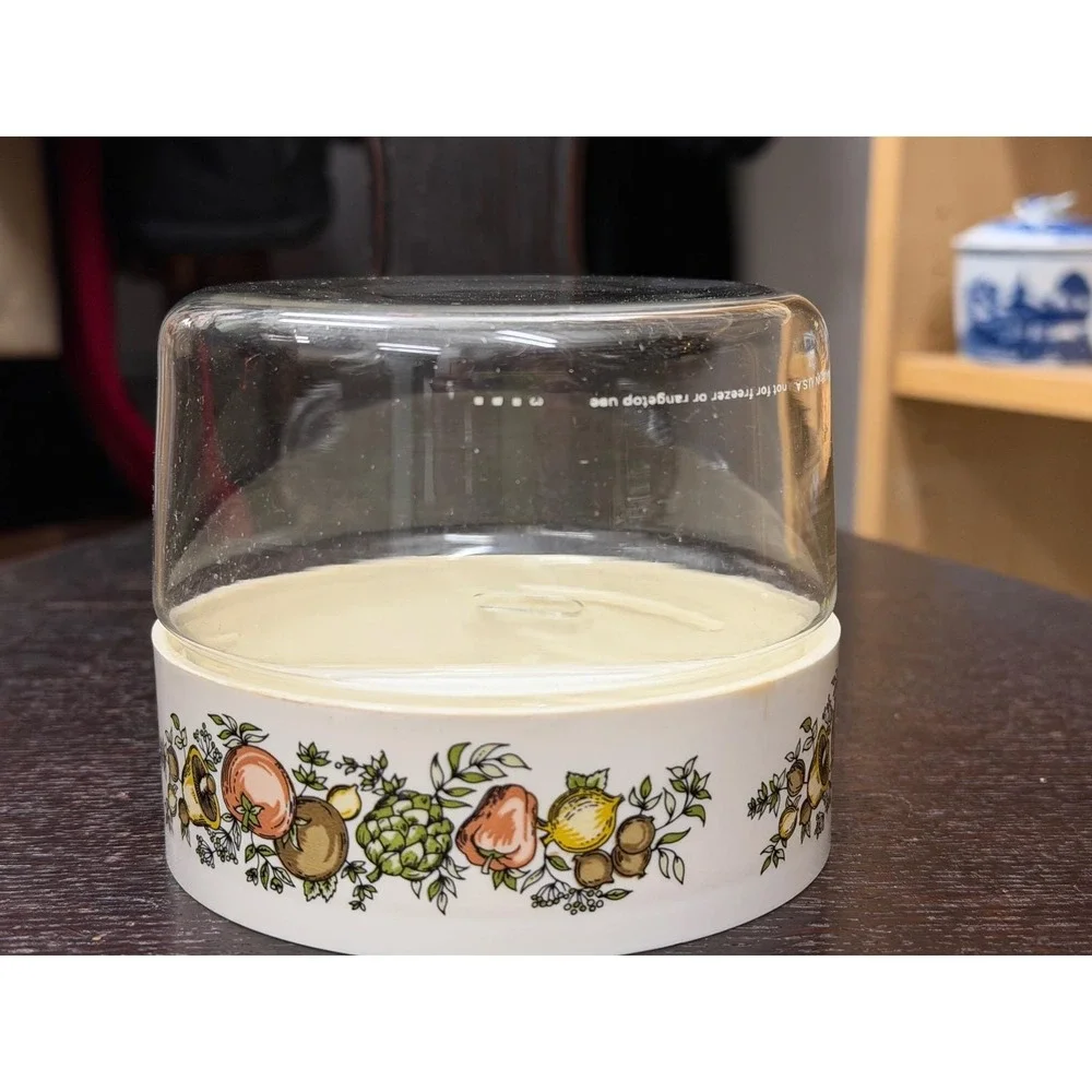 Vintage Pyrex Spice of Life Glass Canister, 1970s Retro Kitchen Storage